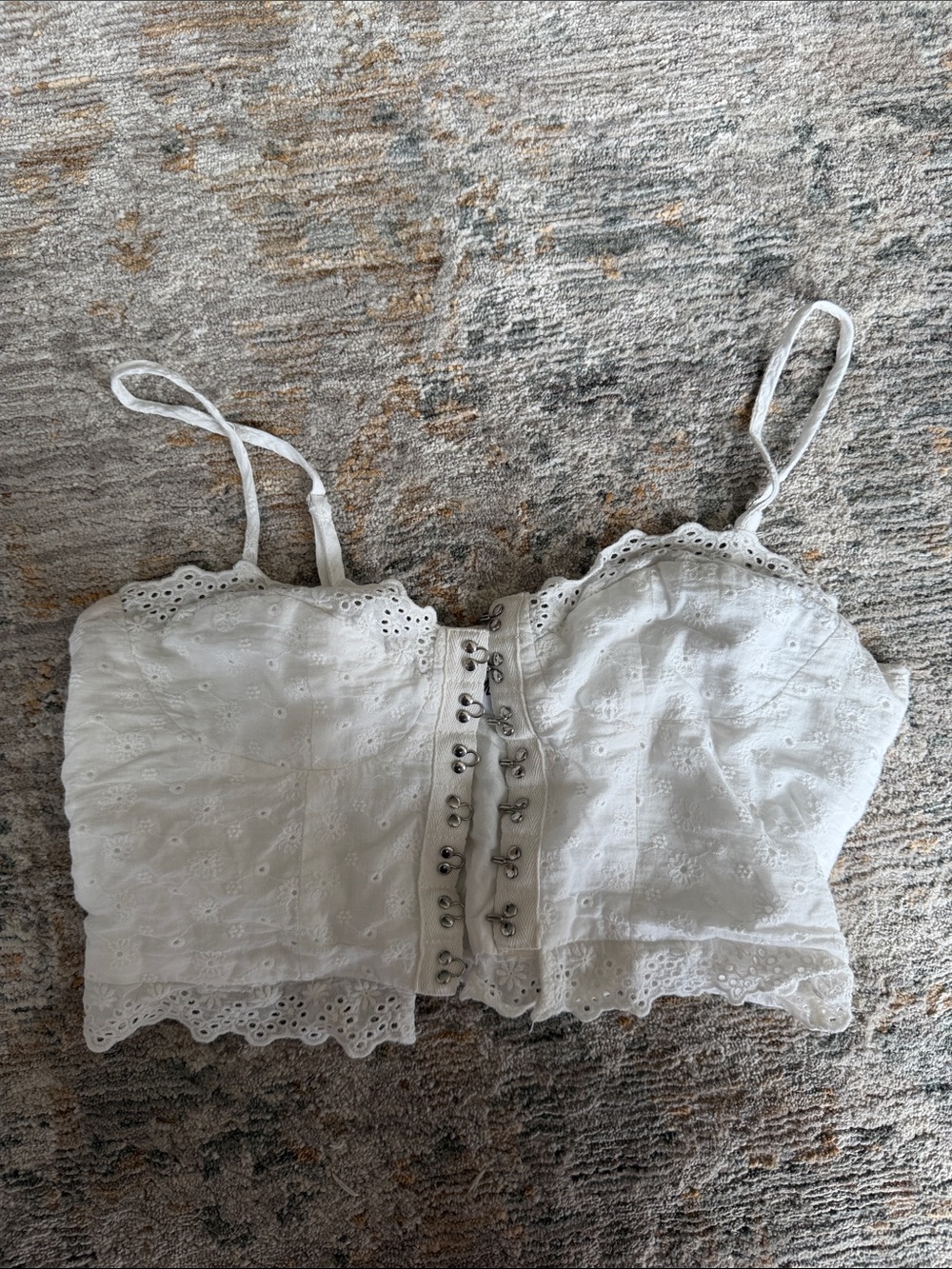 Princess Polly White Eyelet Lace Crop Top